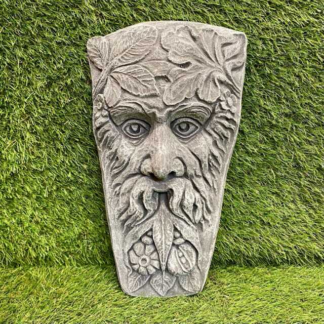 Concrete Green Tree Man Wall Plaque Fantasy Hanging Outdoor Garden Decoration Frost Protected - image 1