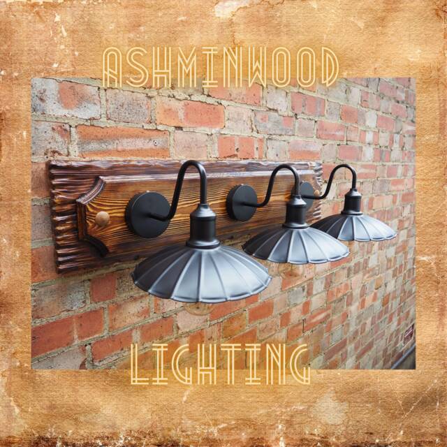Farmhouse Wall Sconce Lighting 3 Lights Lamp Vintage Umbrella - image 1