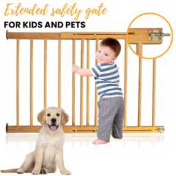 Extendable Wooden Baby Gate Multi-Purpose Pet & Stair Safety - 28.3-48''