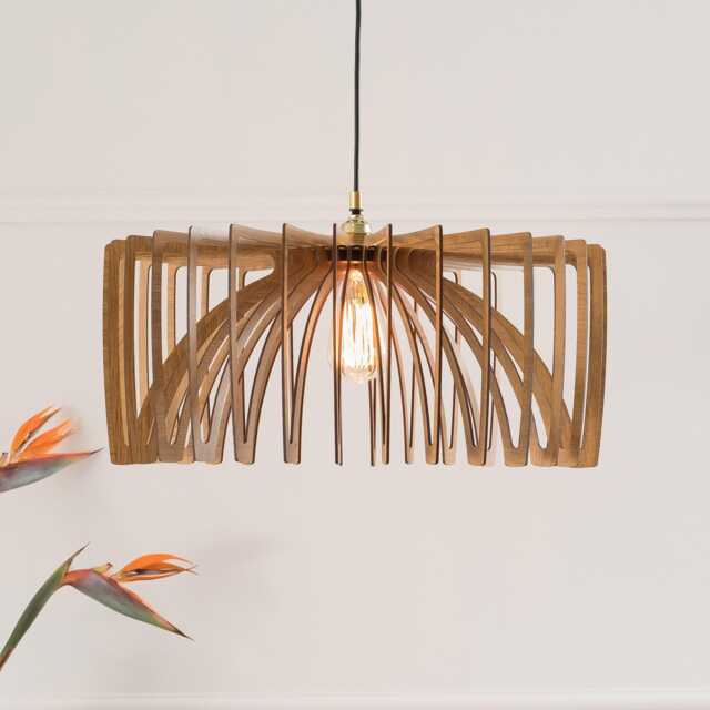 Wood Pendant Light, Flush Mount Fixture, Modern Design, Chandelier, Kitchen Island Lighting, Scandinavian Style, Natural - image 1
