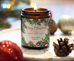 Wreath Christmas Holidays Season Merry Gift Personalised Wife Xmas Present Festive Candle Scented Family Gifting - thumbnail 1