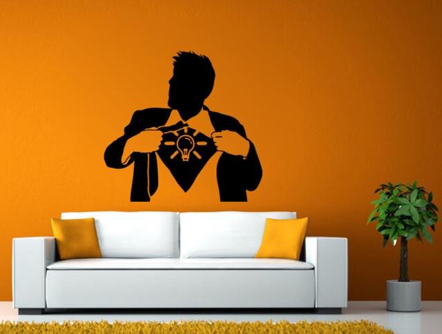 Idea Man Guy Word Bulb Light Wall Or Window Sticker Decal Vinyl Fathead Mural Decor L1938 - image 1