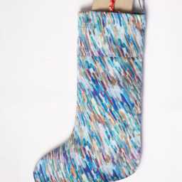 Luxury Mulberry Silk Christmas Stocking, Handpainted Design, Padded, Loop For Hanging, Gift Christmas, Unique Home Decor - thumbnail 2