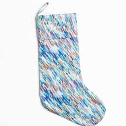 Luxury Mulberry Silk Christmas Stocking, Handpainted Design, Padded, Loop For Hanging, Gift Christmas, Unique Home Decor - thumbnail 3