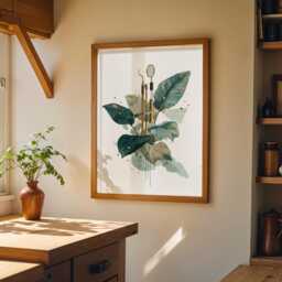 Dental Wall Art Print - Botanical Tools Illustration Modern Dentist Office D??cor Green Medical - thumbnail 3