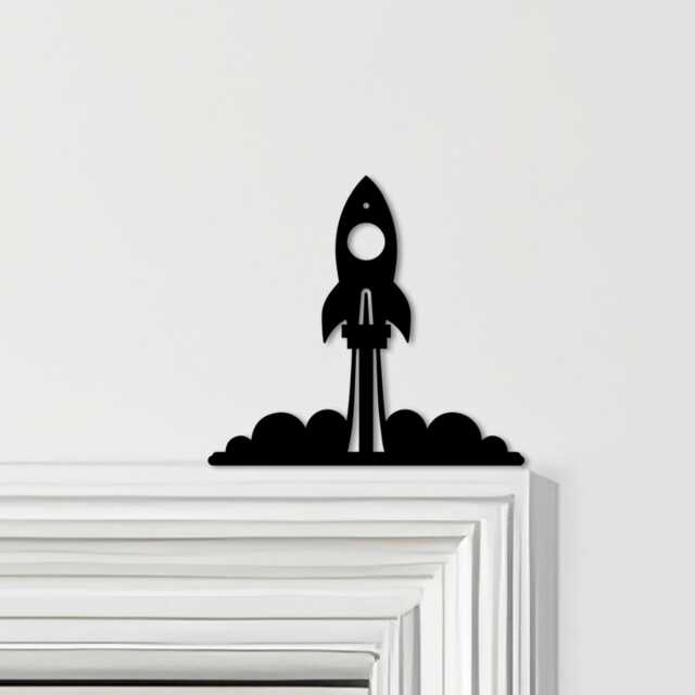 Door Topper Space Rocket Kids Room Decor Various Colours Decorative Sign - Novelty Wall Decor, Frame Art, Art - image 1
