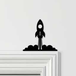 Door Topper Space Rocket Kids Room Decor Various Colours Decorative Sign - Novelty Wall Decor, Frame Art, Art - thumbnail 1
