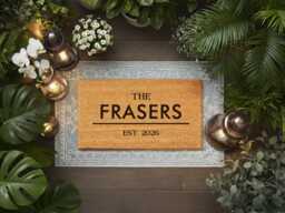 Personalized Last Name Doormat - Custom Family Welcome Mat For Front Door Housewarming & Home Entryway Gift - thumbnail 1