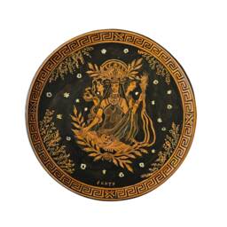 Hecate Triple Goddess Plate Greek Ceramic Terracotta Hand Painted Wall Hanging