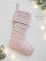 Personalised Baby Girl Christmas Stocking, Pink Velvet, New Gift, First Keepsake, Luxe Stocking For