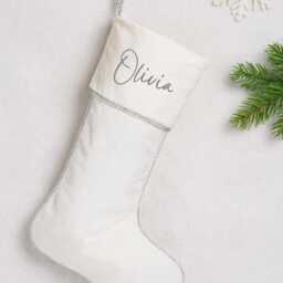 Personalised Baby Girl Christmas Stocking, Pink Velvet, New Gift, First Keepsake, Luxe Stocking For - thumbnail 4