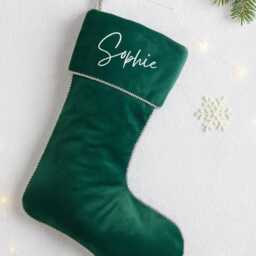 Personalised Baby Girl Christmas Stocking, Pink Velvet, New Gift, First Keepsake, Luxe Stocking For - thumbnail 3