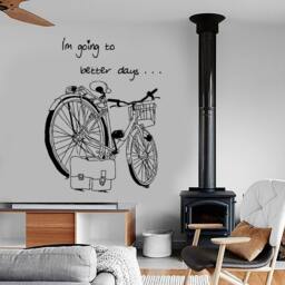 Wall Vinyl Decal Travel Quotes Vacation Bike Trip Bicycle Ride Kid's Room Children Modern Home Decor - #1218Dz - thumbnail 2