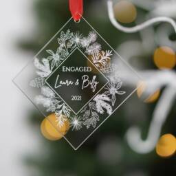 Personalised Engagement Ornament, Christmas Gifts, Engaged Bauble, Decoration, Bauble - thumbnail 2