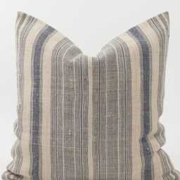 Vintage Hill Tribe Hemp Pillow Cover, Striped Hmong Cushion, 20x20 - thumbnail 4