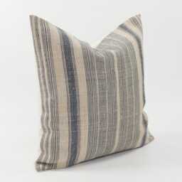 Vintage Hill Tribe Hemp Pillow Cover, Striped Hmong Cushion, 20x20 - thumbnail 3