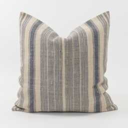 Vintage Hill Tribe Hemp Pillow Cover, Striped Hmong Cushion, 20x20 - thumbnail 1
