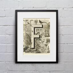The Letter F Vintage French Alphabet - Shabby Chic Dictionary Page Book Art Print Dpfa006 - thumbnail 1
