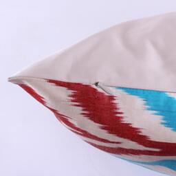 Ikat Silk Velvet Pillow 16x24 - Handmade Boho Cushion Cover Turkish Home Decor Accent - thumbnail 2