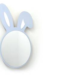 Safety Mirror Bunny Ears Duck Egg With Led Light - Wall Decor Nursery Kid Wooden - thumbnail 3