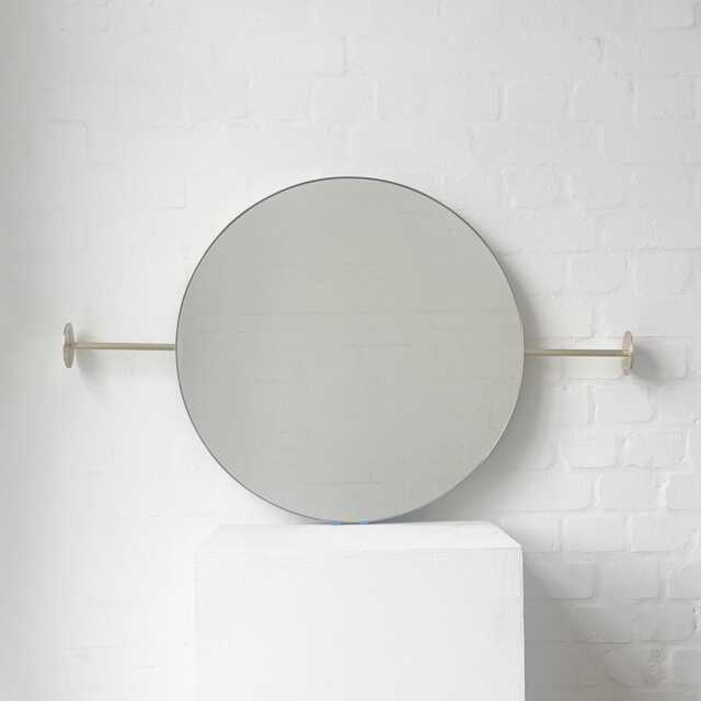 Wall-To-Wall Orbis Round Modern Mirror With Brushed Brass Frame - image 1