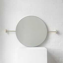 Wall-To-Wall Orbis Round Modern Mirror With Brushed Brass Frame - thumbnail 1