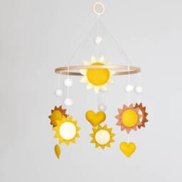 Felt Baby Mobile With Suns & Hearts Unique Nursery Decor Handmade Shower Gift