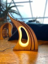 3 Dimensional Lamp -Hand-Carved Sculptural Wooden Light - thumbnail 1