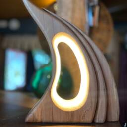 3 Dimensional Lamp -Hand-Carved Sculptural Wooden Light - thumbnail 3