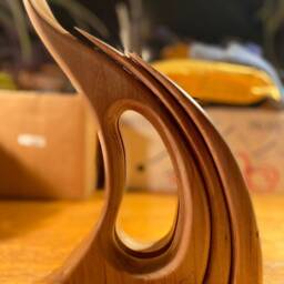 3 Dimensional Lamp -Hand-Carved Sculptural Wooden Light - thumbnail 2