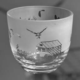 Barn Owl Candleholder - Crystal Glass Candle Holder With Barn Owl Frieze Design - Perfect For Ball Or Church Pillar Candle - thumbnail 3