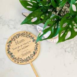 Mothers Day Personalised Plant Spike Gift #2 - Planter Stick Plantpot Thank You School Christmas - thumbnail 3