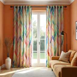 Pastel Chevron Curtains, Modern Colorful Drapes, Soft Geometric Made To Measure Window Panels For Living Room, Bedroom Or Kids' Room Decor