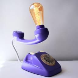 Recicled Vintage Lamp Made From Original Phone The 70S - thumbnail 3
