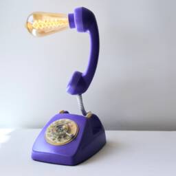 Recicled Vintage Lamp Made From Original Phone The 70S - thumbnail 2