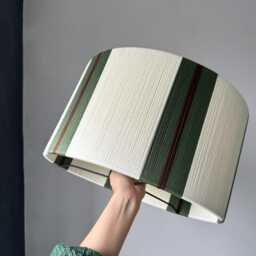 Handmade Yarn Wrapped Drum Lampshade Minimalist Table/Floor Lamp - thumbnail 3