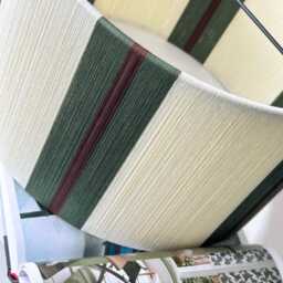 Handmade Yarn Wrapped Drum Lampshade Minimalist Table/Floor Lamp - thumbnail 2