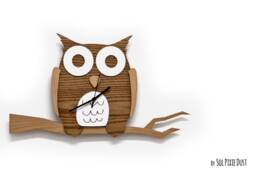 Owl Sitting On Twig - Wooden & Acrylic Wall Clock Kids Nursery Room Teens Baby