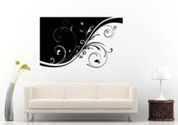 Flower Floral Swirl Tree Branch Bush Leaf Leaves Nature Plant Tribal Arrangement Wall Decal Vinyl Sticker Mural Room Decor L1067 - thumbnail 1