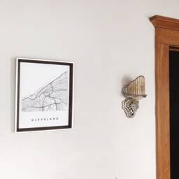 Cleveland Map Street Ohio City Drawing Black & White - Art Print Wedding Anniversary Gift Lake Erie Great Lakes Wall Rust Belt - thumbnail 3
