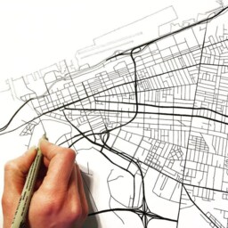 Cleveland Map Street Ohio City Drawing Black & White - Art Print Wedding Anniversary Gift Lake Erie Great Lakes Wall Rust Belt - thumbnail 4