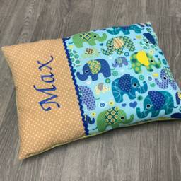 "Name Pillow Baby ""Elephant Green Beige" - thumbnail 3