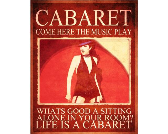 Cabaret Come Here The Music Play Life Is A Sign - Vintage Enamel Metal Tin Sign Wall Plaque