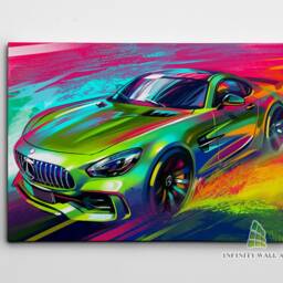 Colourful Sports Race Super Car Canvas Art Wall Print Picture Framed Home Decor -D546 - thumbnail 2