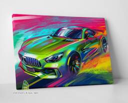Colourful Sports Race Super Car Canvas Art Wall Print Picture Framed Home Decor -D546 - thumbnail 1