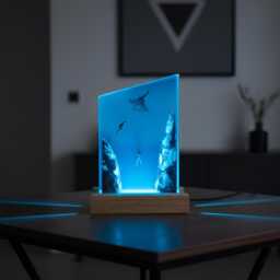 Manta Ray Diver Resin Night Light Ocean Led Desk Lamp - thumbnail 3