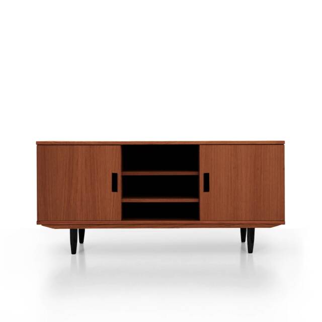 Mid-Century Sideboard, Dresser, Commode, Credenza Made Of Oak Vaneer - Teak Colour Livlo T-S14 - image 1