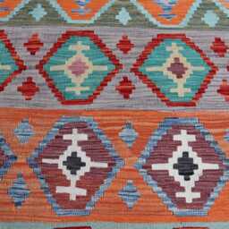 4'11x7'2 Flatweave Chubi Kilim Rug, Turkmen Oriental Rug, Afghan Tribal Maimana Vintage Rug For Bedroom, Livingroom - thumbnail 3
