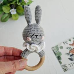 Woodland Baby Shower Gift Basket, Wolf Deer Fox Bunny Bear Raccoon Cotton Toys, Future Mom Box, Personalized For Newborn - thumbnail 4