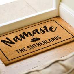 Namaste - Affirmation Doormat Custom Rug Lotus Flower Design Decor Outdoor Indoor - thumbnail 2